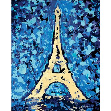 

Diamondi - EIFFELOVA VĚŽ A MODRÉ POZADÍ, 40x50 cm, bez rámu a bez vypnutí plátna