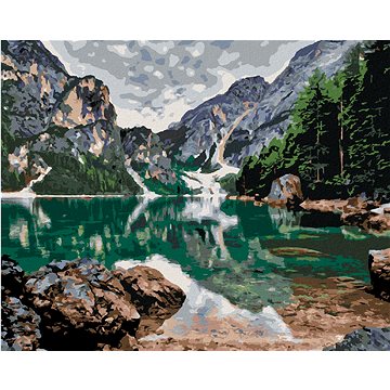 

Diamondi - JEZERO V HORÁCH, 40x50 cm, vypnuté plátno na rám