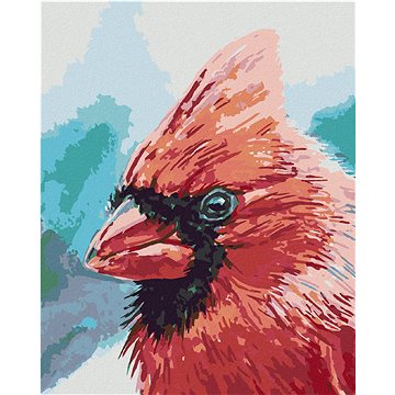 

Diamondi - PTÁK KARDINÁL, 40x50 cm, vypnuté plátno na rám