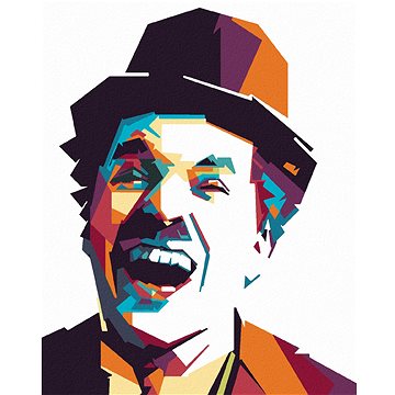 

Diamondi - BAREVNÝ CHARLIE CHAPLIN, 40x50 cm, bez rámu a bez vypnutí plátna