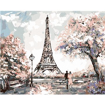 

Diamondi - ROMANTICKÁ EIFFELOVA VĚŽ, 40x50 cm, bez rámu a bez vypnutí plátna