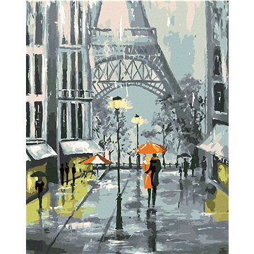 

Diamondi - PAŘÍŽ A PROCHÁZEJÍCÍ SE PÁR, 40x50 cm, bez rámu a bez vypnutí plátna