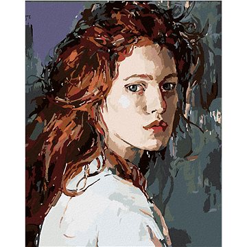 

Diamondi - MALOVANÁ ŽENA SE ZRZAVÝMI VLASY, 40x50 cm, bez rámu a bez vypnutí plátna
