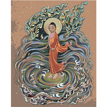 

Diamondi - BUDDHA VE VLNÁCH, 40x50 cm, bez rámu a bez vypnutí plátna