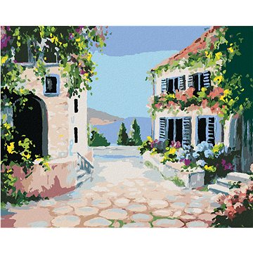 

Diamondi - KVĚTINOVÝ DŮM U MOŘE, 40x50 cm, bez rámu a bez vypnutí plátna