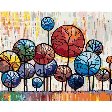 

Diamondi - OKRASNÉ STROMY V PARKU, 40x50 cm, bez rámu a bez vypnutí plátna