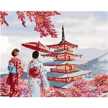

Diamondi - PÁR V KIMONU JAPONSKO, 40x50 cm, vypnuté plátno na rám