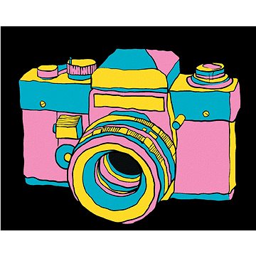 

Diamondi - POP-ART FOTOAPARÁT, 40x50 cm, vypnuté plátno na rám