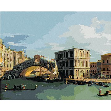 

Diamondi - MOST RIALTO OD SEVERU (CANALETTO), 40x50 cm, vypnuté plátno na rám
