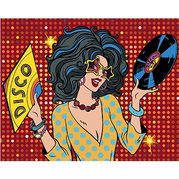 

Diamondi - POP-ART DISCO ŽENA, 40x50 cm, bez rámu a bez vypnutí plátna