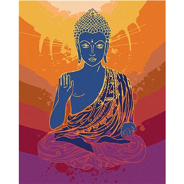 

Diamondi - BUDDHA NA ORANŽOVÉM POZADÍ, 40x50 cm, vypnuté plátno na rám