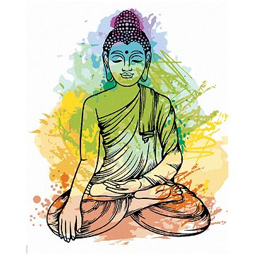 

Diamondi - BAREVNÝ BUDDHA, 40x50 cm, vypnuté plátno na rám