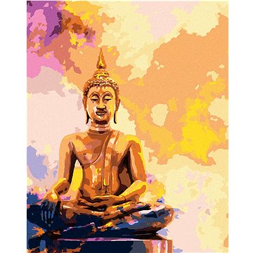 

Diamondi - ZLATÝ BUDDHA NA BAREVNÉM POZADÍ, 40x50 cm, bez rámu a bez vypnutí plátna