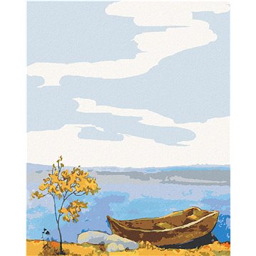 

Diamondi - LOĎKA U BŘEHU, 40x50 cm, bez rámu a bez vypnutí plátna