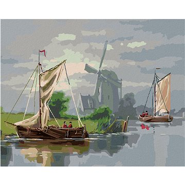 

Diamondi - VĚTRNÝ MLÝN A PLACHETNIČKY, 40x50 cm, vypnuté plátno na rám