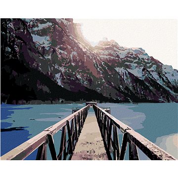 

Diamondi - KLÖNTHALERSEE V ZIMĚ S MŮSTKEM, 40x50 cm, vypnuté plátno na rám