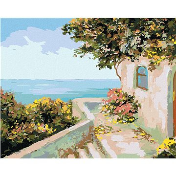 

Diamondi - DOMEK U MOŘE, 40x50 cm, bez rámu a bez vypnutí plátna