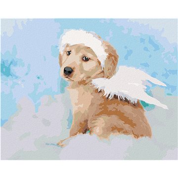 

Diamondi - PES ANDĚL NA OBLÁČKU, 40x50 cm, bez rámu a bez vypnutí plátna
