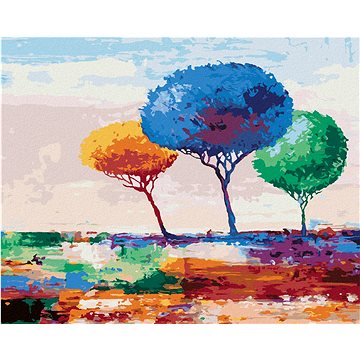 

Diamondi - TŘI BAREVNÉ STROMY, 40x50 cm, bez rámu a bez vypnutí plátna