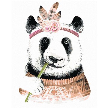 

Diamondi - BOHO PANDA, 40x50 cm, vypnuté plátno na rám