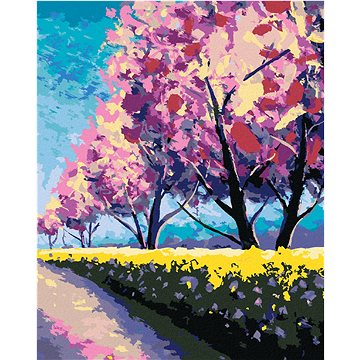

Diamondi - SAKURY VE SLUNNÉM PARKU, 40x50 cm, bez rámu a bez vypnutí plátna