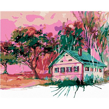 

Diamondi - DOMEK V BAVORSKÉ VESNIČCE, 40x50 cm, vypnuté plátno na rám