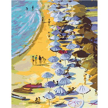 

Diamondi - TURISTI NA PLÁŽI, 40x50 cm, bez rámu a bez vypnutí plátna