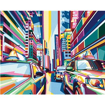 

Diamondi - BAREVNÉ MĚSTO NEW YORK, 40x50 cm, vypnuté plátno na rám