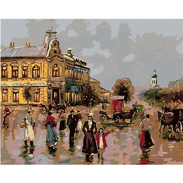 

Diamondi - VENKOVSKÉ NÁMĚSTÍ, 40x50 cm, vypnuté plátno na rám
