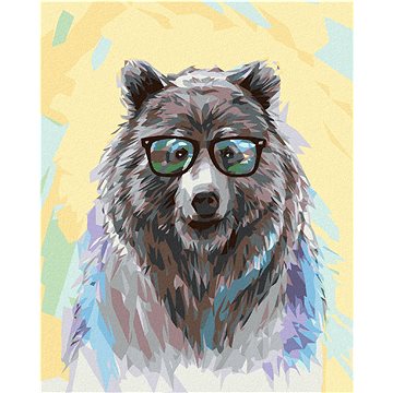 

Diamondi - MEDVĚD S BRÝLEMI, 40x50 cm, vypnuté plátno na rám