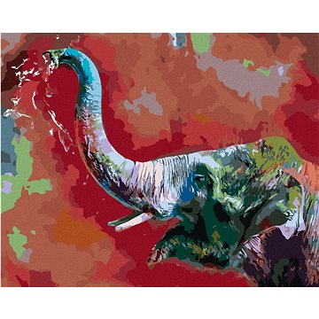 

Diamondi - ŠŤASTNÝ BAREVNÝ SLON, 40x50 cm, bez rámu a bez vypnutí plátna