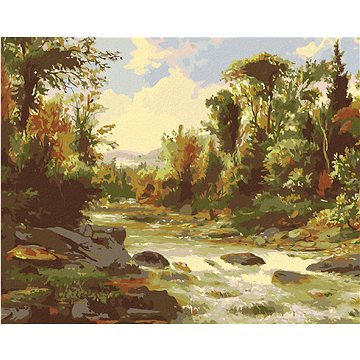 

Diamondi - ŘEKA V PODZIMNÍM LESE, 40x50 cm, bez rámu a bez vypnutí plátna