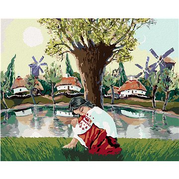 

Diamondi - DÍVKA U JEZERA, 40x50 cm, bez rámu a bez vypnutí plátna