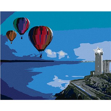 

Diamondi - HORKOVZDUŠNÉ BALONY U MAJÁKU, 40x50 cm, bez rámu a bez vypnutí plátna