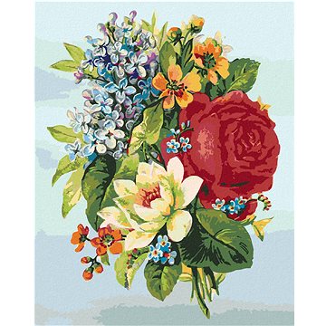 

Diamondi - KOLÁŽ KVĚTINY, 40x50 cm, vypnuté plátno na rám