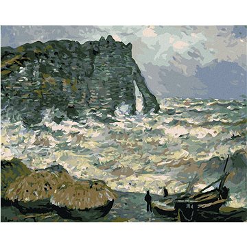 

Diamondi - PŘÍBOJ V ÉTRETAT (CLAUDE MONET), 40x50 cm, vypnuté plátno na rám