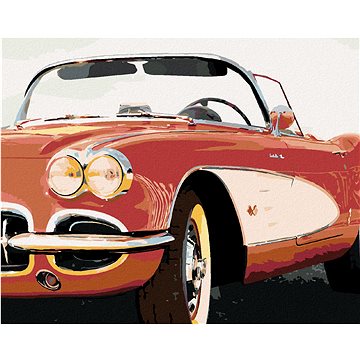 

Diamondi - ČERVENÉ AUTO Z BLÍZKA, 40x50 cm, bez rámu a bez vypnutí plátna