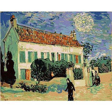 

Diamondi - BÍLÝ DŮM V NOCI (VINCENT VAN GOGH), 40x50 cm, vypnuté plátno na rám