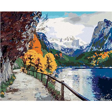

Diamondi - PODZIMNÍ SCÉNA JEZERA VORDERER, 40x50 cm, vypnuté plátno na rám