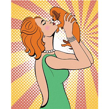 

Diamondi - POP-ART ŽENA SE ŠTĚNÁTKEM, 40x50 cm, bez rámu a bez vypnutí plátna