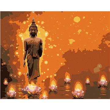

Diamondi - BUDDHA S LOTUSY, 40x50 cm, bez rámu a bez vypnutí plátna