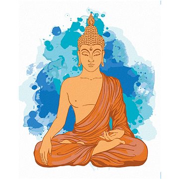 

Diamondi - MEDITUJÍCÍ ORANŽOVÝ BUDDHA, 40x50 cm, bez rámu a bez vypnutí plátna