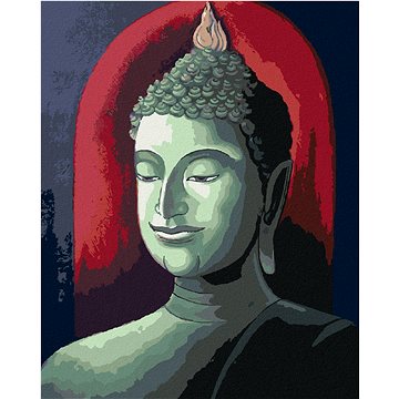 

Diamondi - BUDDHA NA ČERVENÉM POZADÍ, 40x50 cm, vypnuté plátno na rám