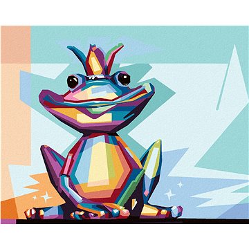 

Diamondi - BAREVNÁ ŽÁBA S KORUNOU, 40x50 cm, bez rámu a bez vypnutí plátna