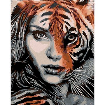 

Diamondi - TYGŘÍ ŽENA, 40x50 cm, vypnuté plátno na rám