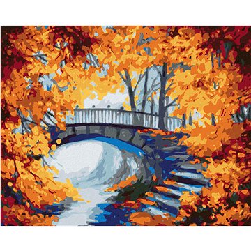 

Diamondi - SCHODY V PODZIMNÍM LESE, 40x50 cm, vypnuté plátno na rám