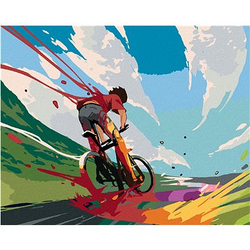 

Diamondi - CYKLISTA V BARVÁCH, 40x50 cm, bez rámu a bez vypnutí plátna