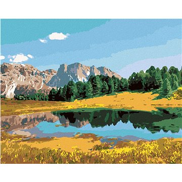 

Diamondi - LES, HORY A JEZERO, 40x50 cm, vypnuté plátno na rám