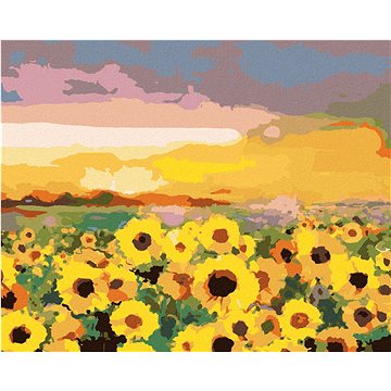 

Diamondi - SLUNEČNICE NA POLI A ZÁPAD SLUNCE, 40x50 cm, bez rámu a bez vypnutí plátna