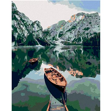 

Diamondi - PRAMICE NA JEZEŘE V HORÁCH, 40x50 cm, vypnuté plátno na rám